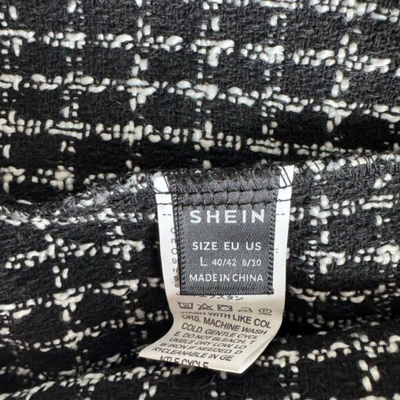SHEIN coat.  Black and white with gold buttons.  Women’s size large. - Picture 3 of 10